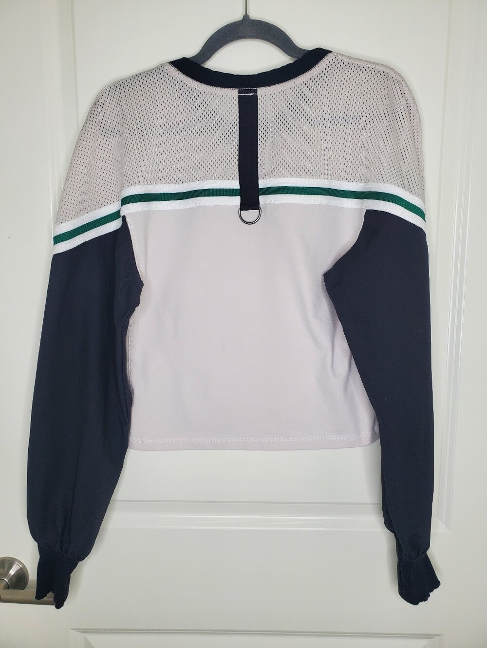Free People Movement Lucky Draw Color Block Stripe Rugby Jersey Long Sleeve Top - Picture 8 of 11
